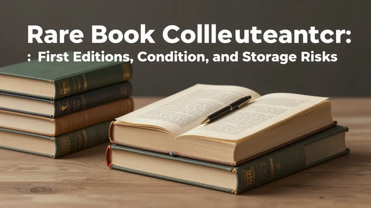 A curated library shelf with antique first editions, illustrating the importance of rare book collection insurance.